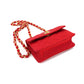 Chanel Mini Matelasse Chain Shoulder Bag Satin Red Gold Hardware