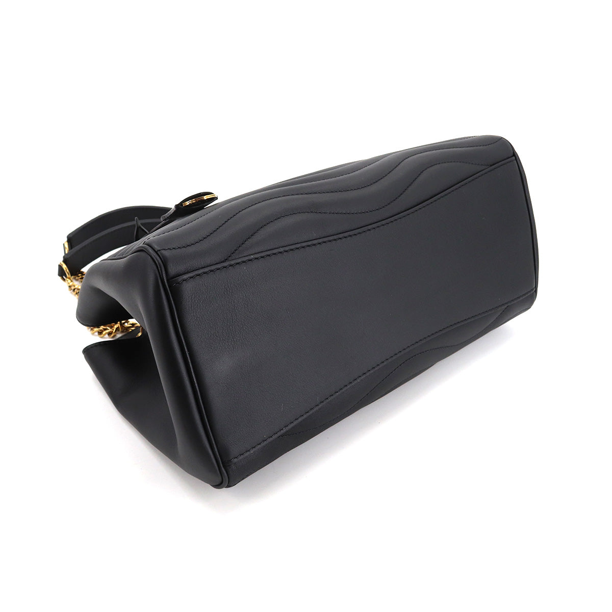 Louis Vuitton New Wave Chain Tote 2 Way Shoulder Bag Leather Noir