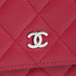 Chanel Wallet on Chain Red Quilted Lambskin Leather CC Crossbody Bag
