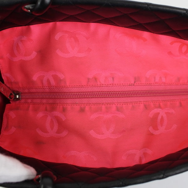 Chanel Cambon Line Large Tote Bag Black Pink