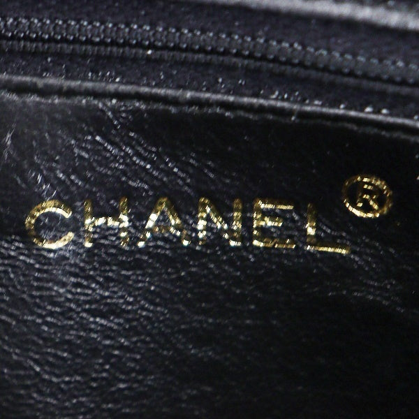 Chanel Chain Shoulder Bag Fringe Matelasse Caviar Skin Black