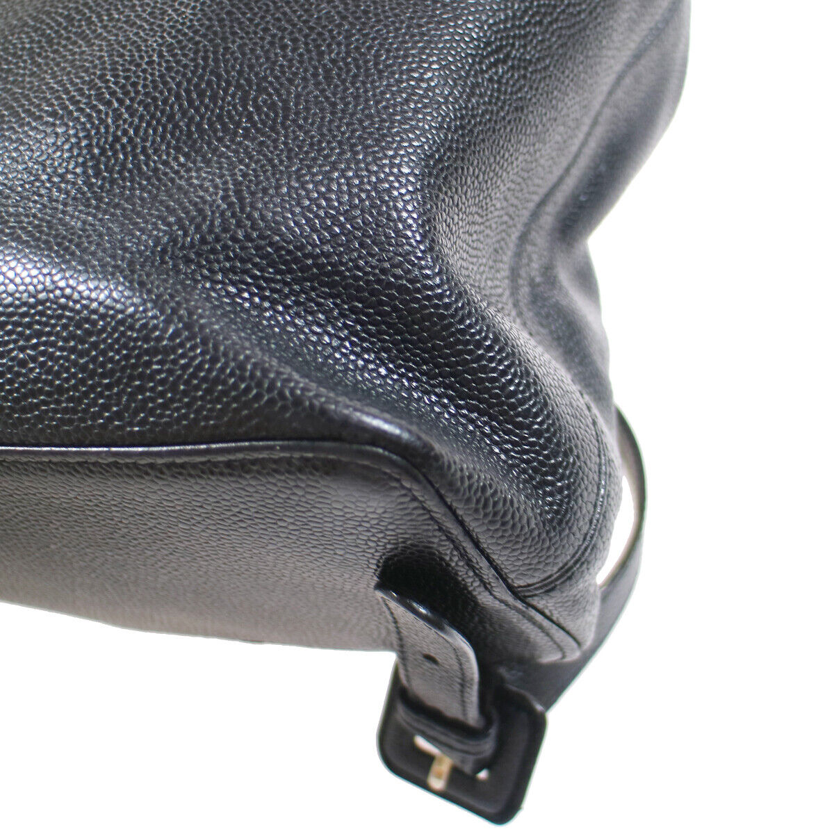 Chanel CC Chain Backpack Bag Black Caviar Skin Leather