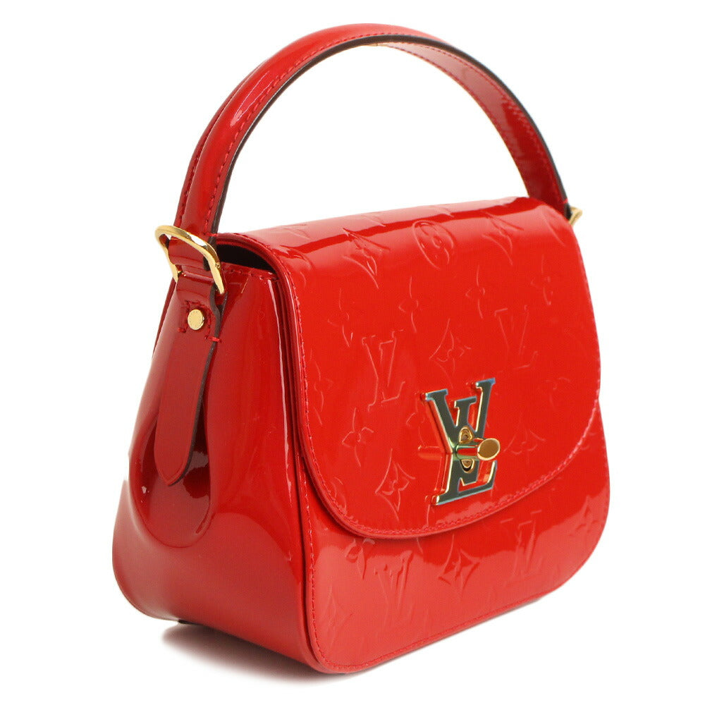 Louis Vuitton Vernis Leather Shoulder Bag Red