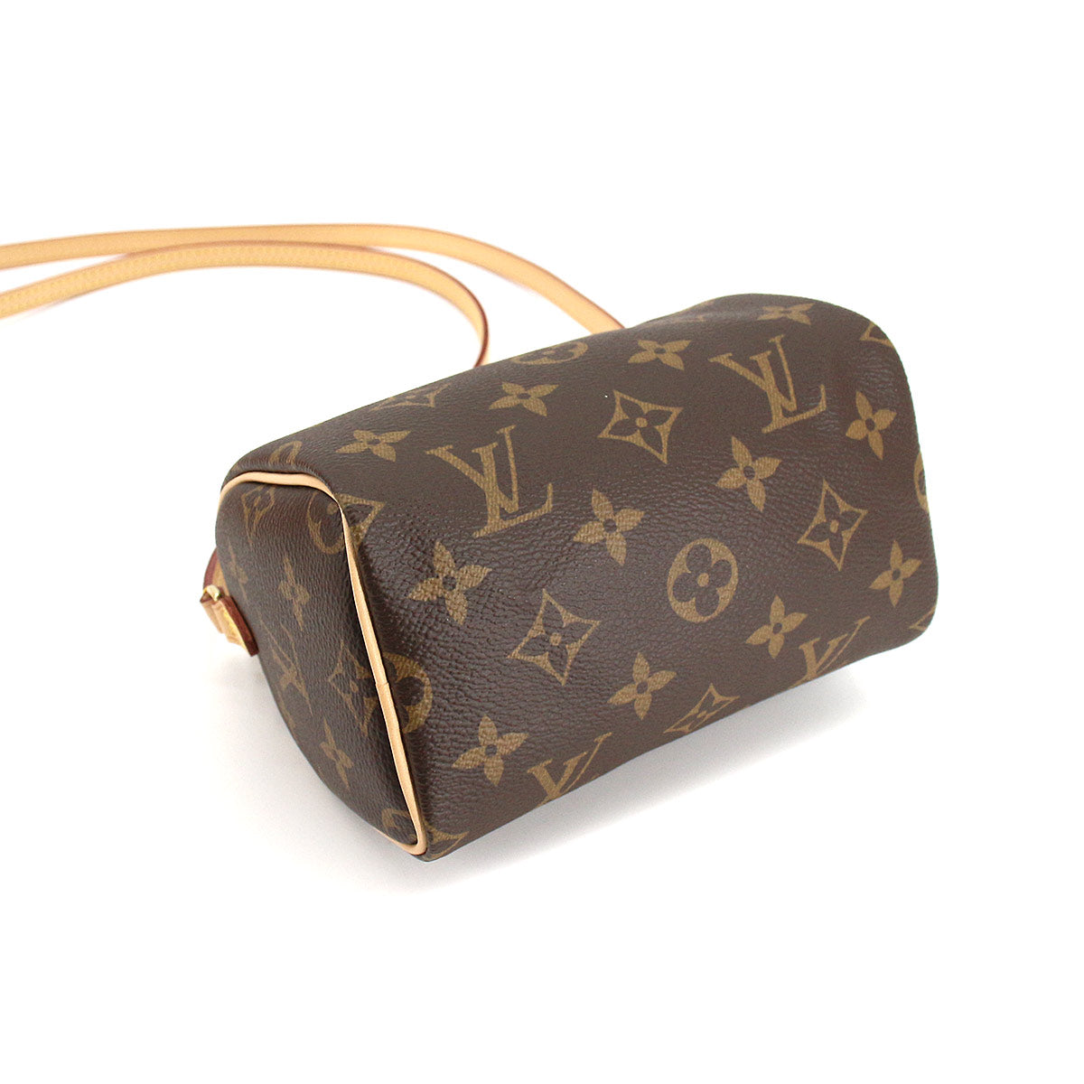 Louis Vuitton Monogram Nano Speedy 2 Way Hand Shoulder Bag Brown