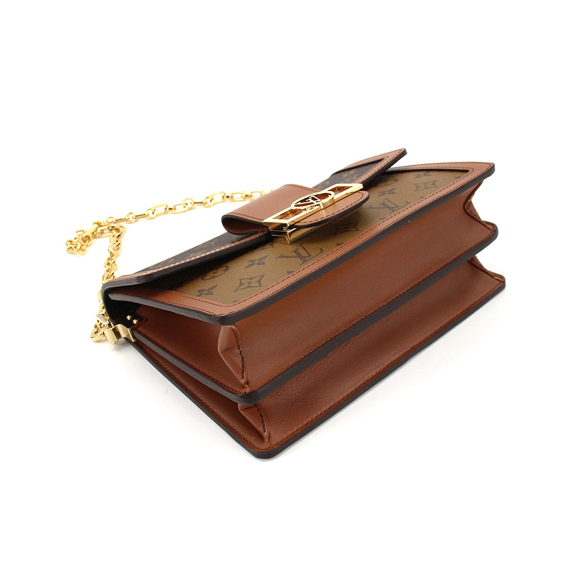 Louis Vuitton Monogram Reverse Dauphine MM 2way Shoulder Bag Brown