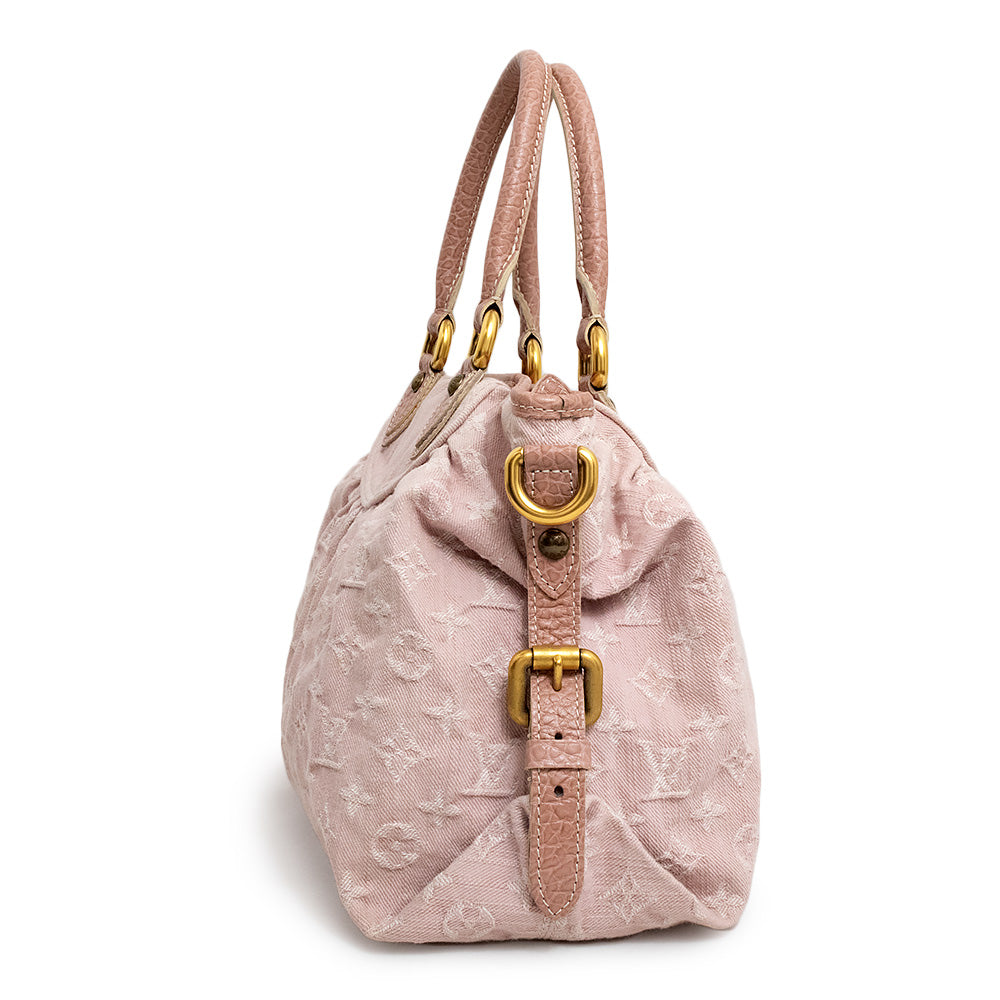 Louis Vuitton Neo Cabby MM Shoulder Bag Monogram Denim Leather Rose Pink