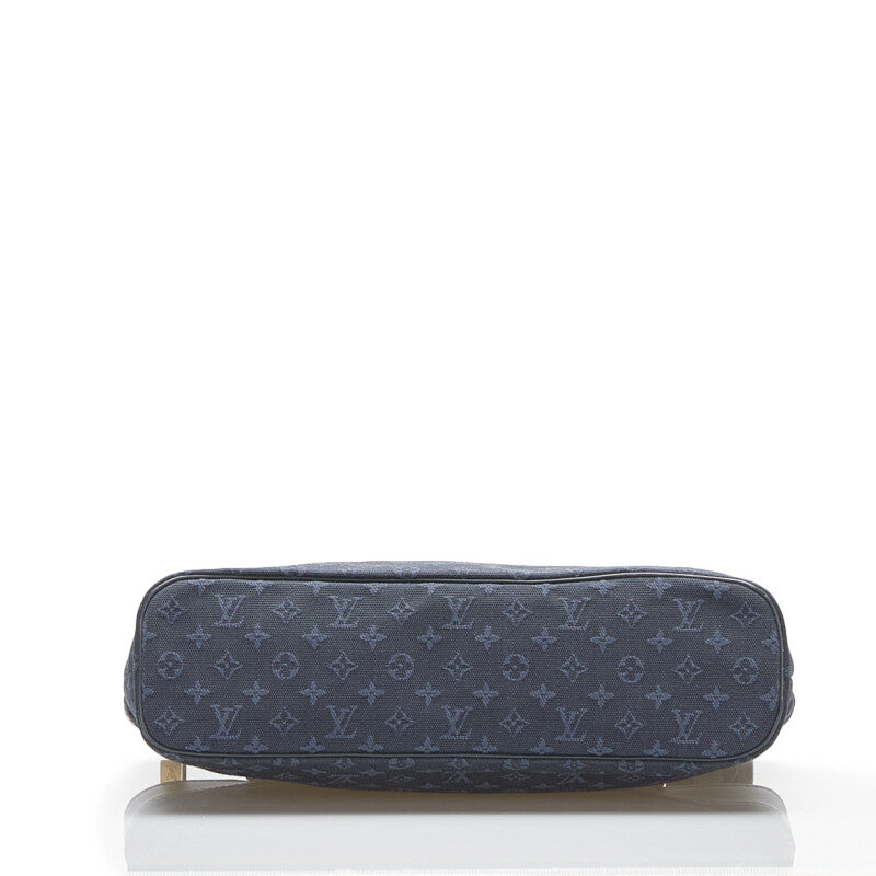 Louis Vuitton Monogram Mini Lucile PM Handbag Tote Bag Navy Canvas Leather