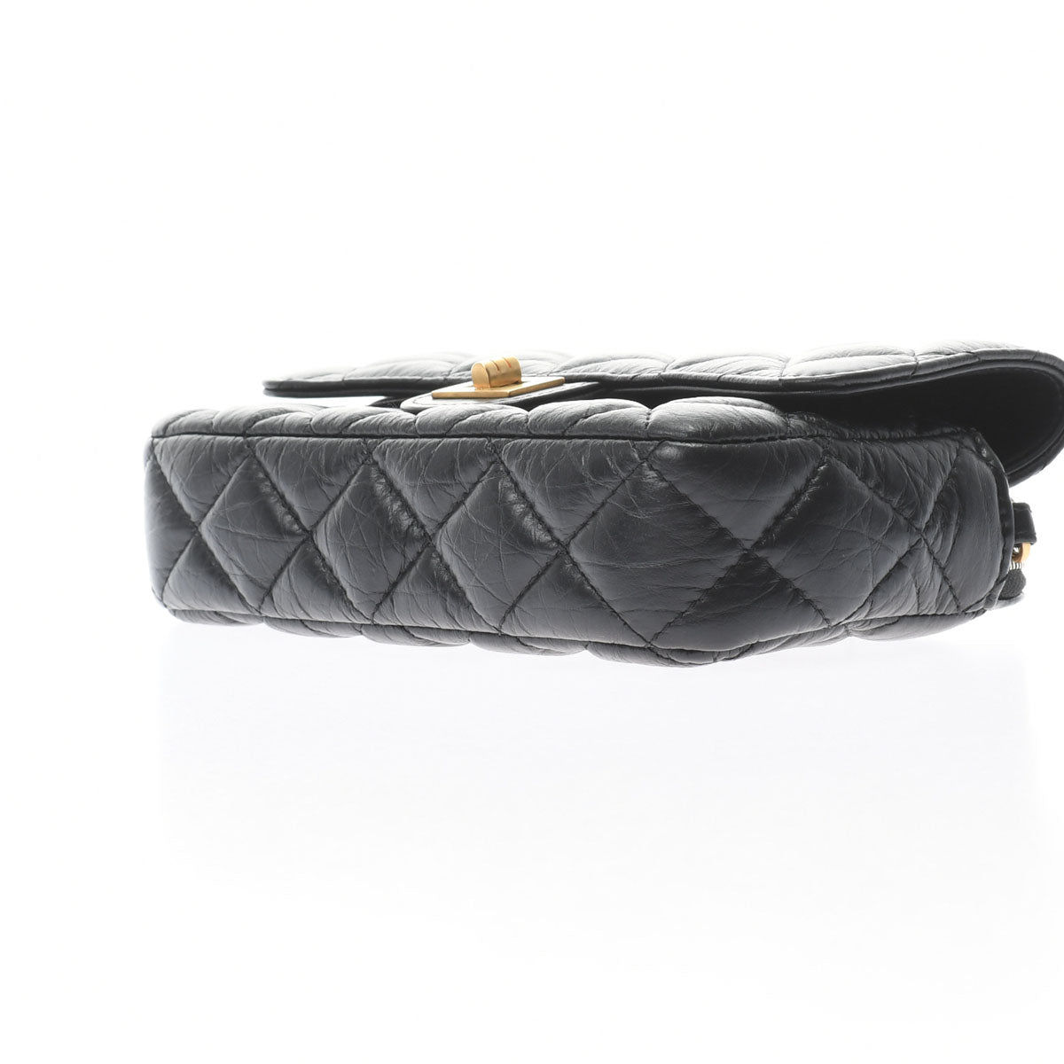 Chanel Chain Black/Matte Gold Hardware Aged Calfskin Shoulder Bag