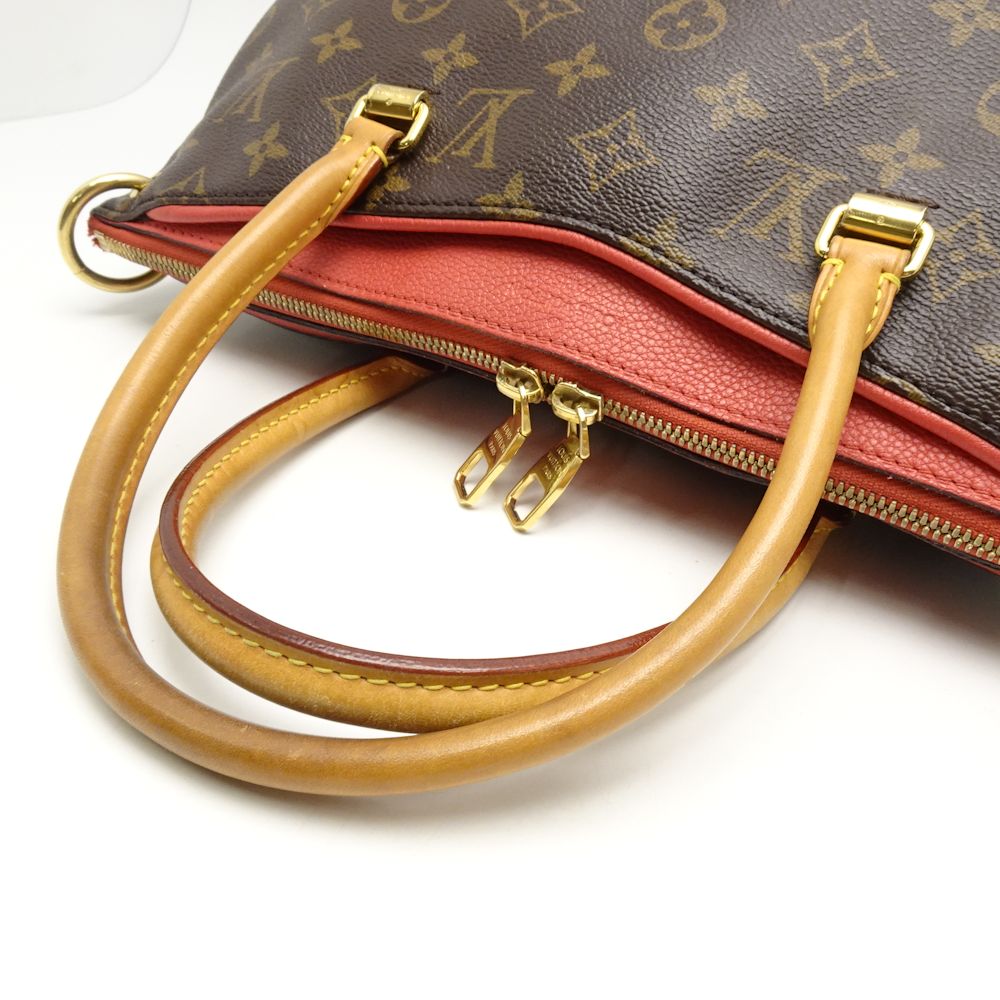 Louis Vuitton Monogram Pallas Rose Pink 2WAY Bag Brown