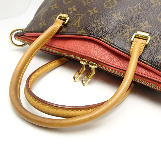 Louis Vuitton Monogram Pallas Rose Pink 2WAY Bag Brown