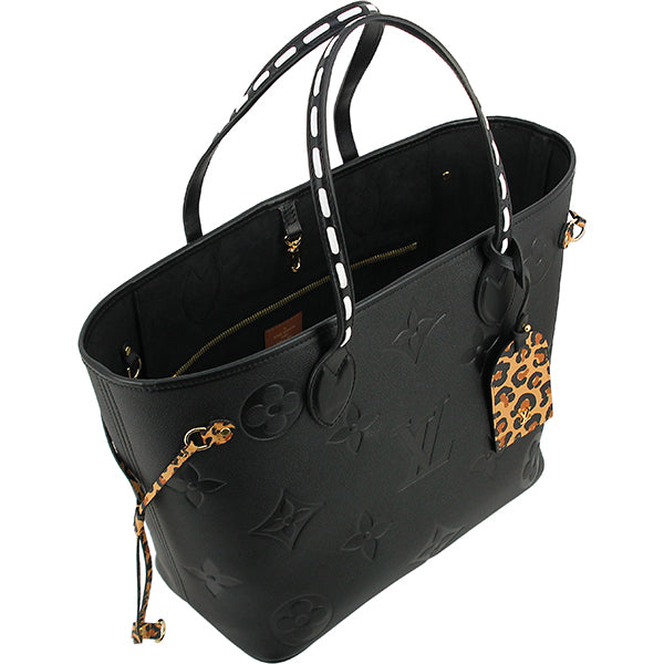 Louis Vuitton Neverfull MM Giant Wild at Heart Monogram Implant Leather Black