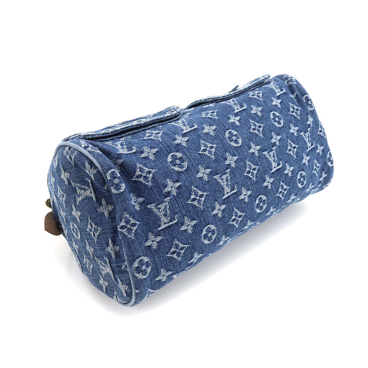 Louis Vuitton Monogram Denim Neo Speedy Hand Bag Canvas Leather Blue