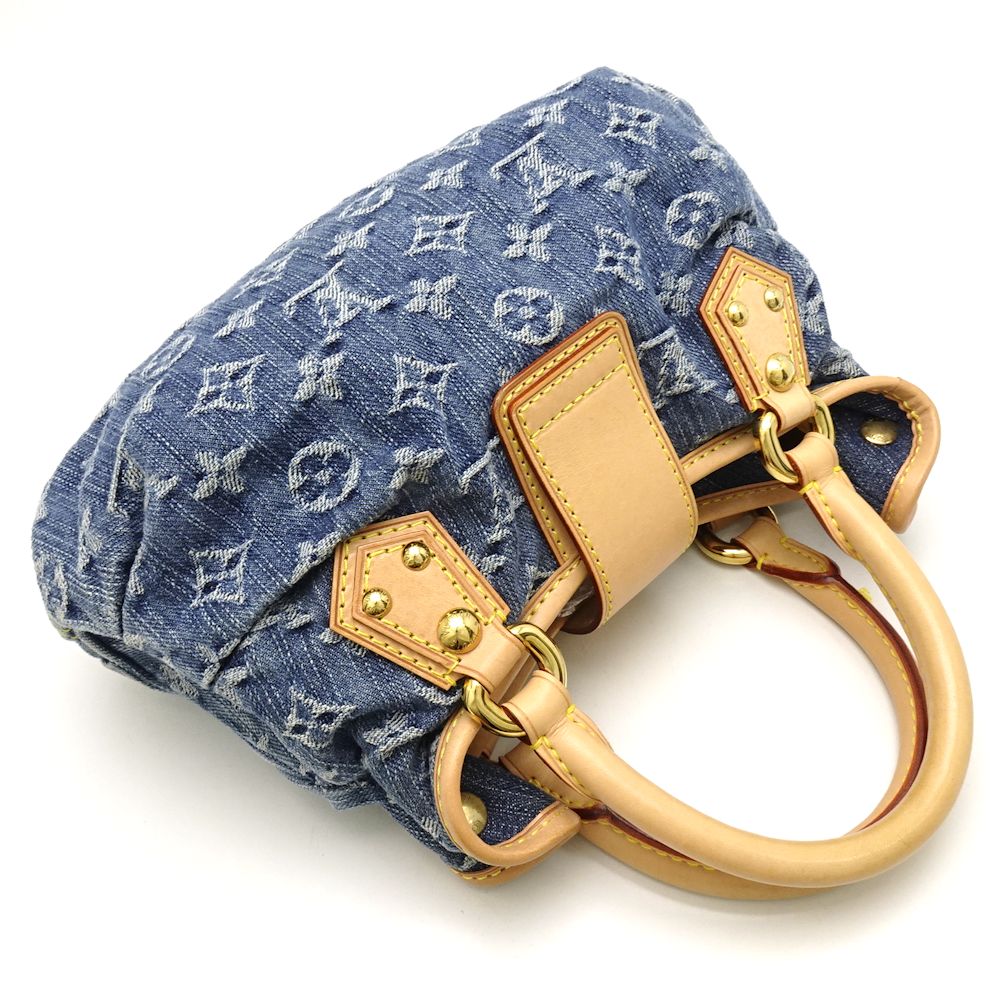 Louis Vuitton Handbag Monogram Denim Pleaty Blue