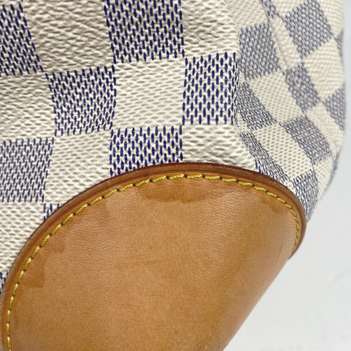 Louis Vuitton Hampstead PM Handbag Tote Bag Damier Azur White