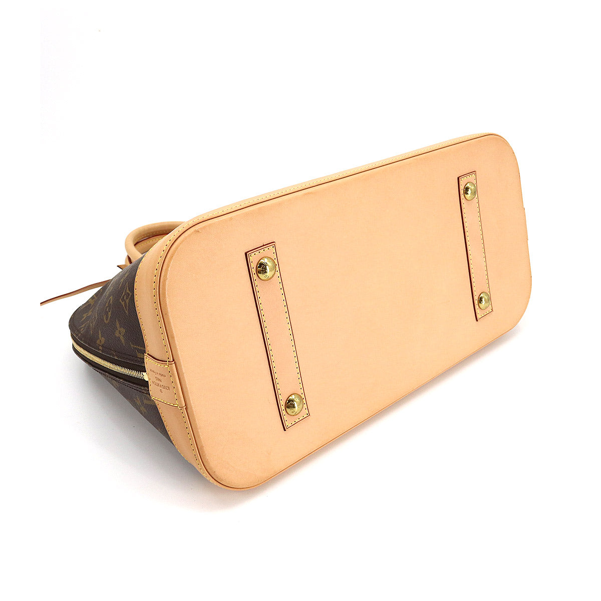 Louis Vuitton Monogram Alma GM Hand Bag Brown Gold Metal Fittings