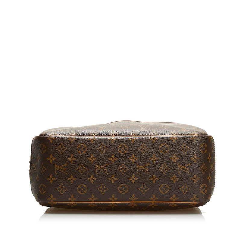 Louis Vuitton Monogram Deauville Handbag Brown PVC Leather