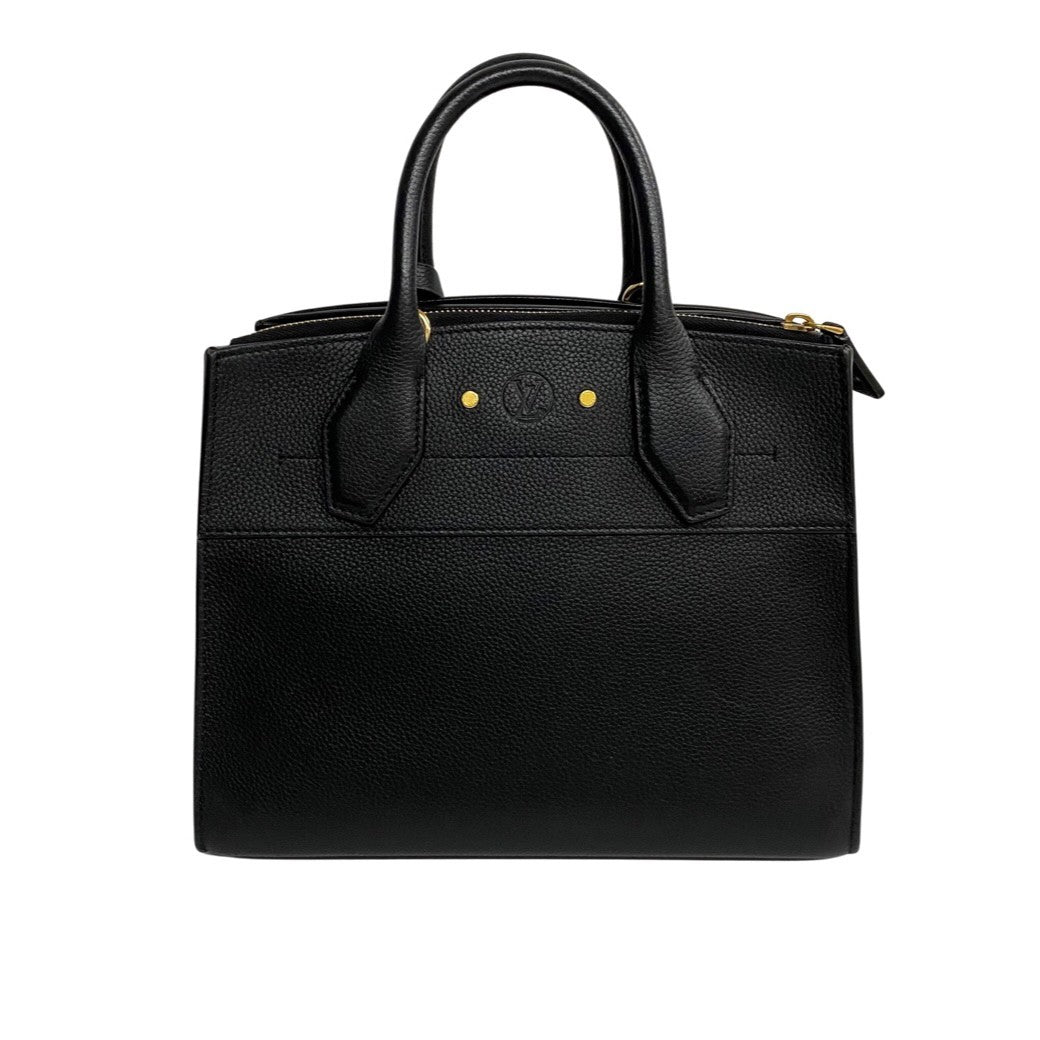 Louis Vuitton Leather Genuine PM Leather Handbag Black