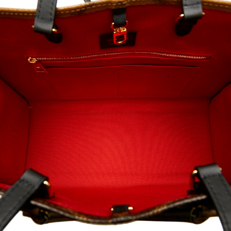 Louis Vuitton Reverse On the Go MM Shoulder Bag Brown Beige