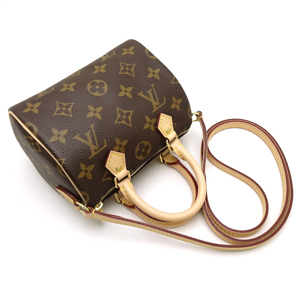 Louis Vuitton Monogram Nano Speedy Brown Mini Bag Diagonal Hanging