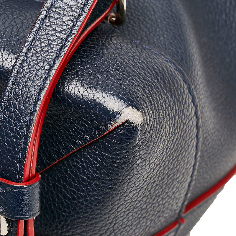 Louis Vuitton Lock Me Backpack Rucksack Marine Rouge Navy