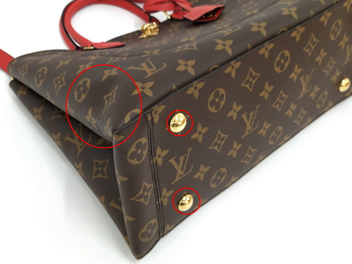 Louis Vuitton Flower Tote Bag 2way Shoulder Bag Monogram Coquelicot
