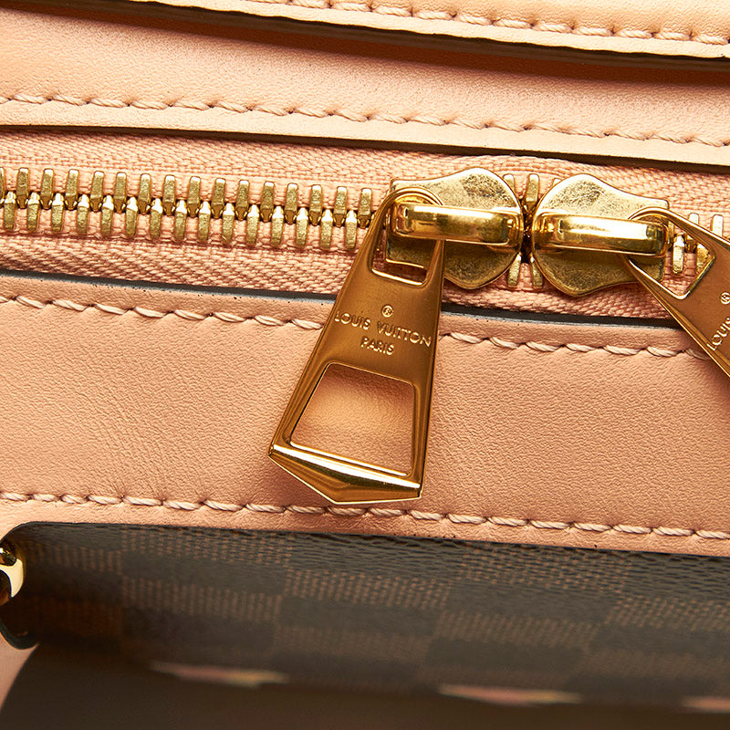 Louis Vuitton Damier Shoulder Bag Brown Pink