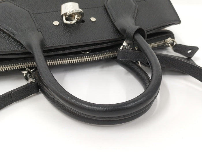 Louis Vuitton City Steamer MM Taurillon Leather Black Greige 2way Handbag
