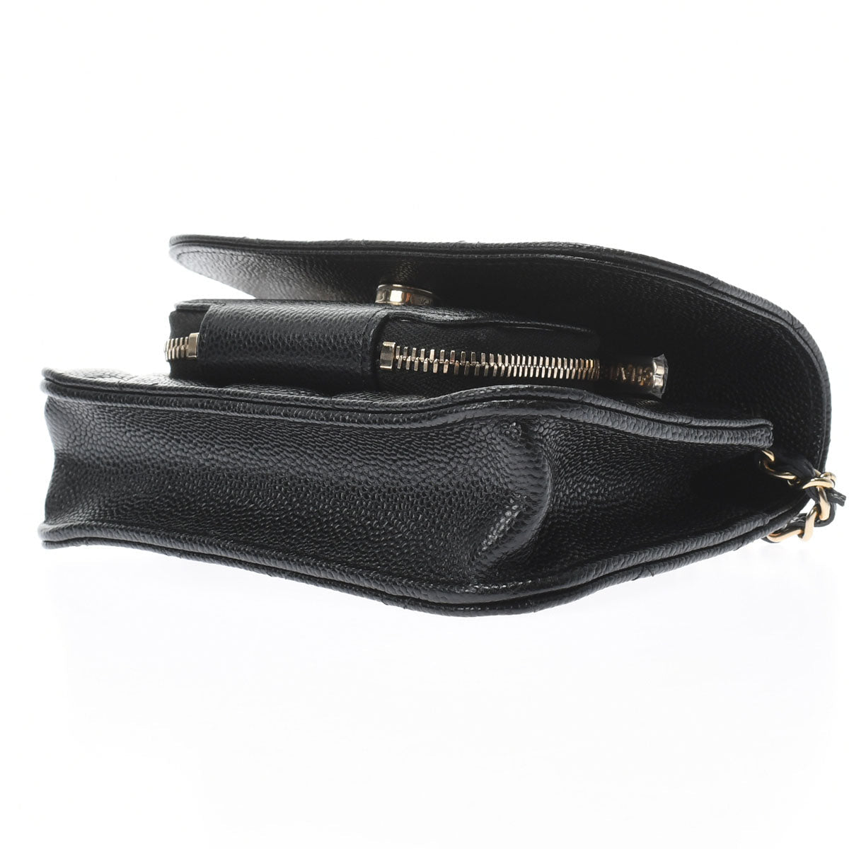 Chanel Matelasse Infinity Mini Black Gold Hardware Grained Calfskin Chain Wallet