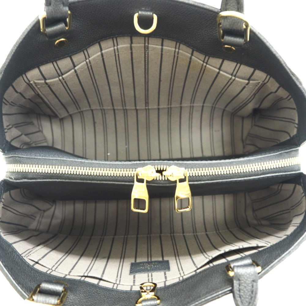 Louis Vuitton Montaigne MM Monogram Emplant Handbag Black