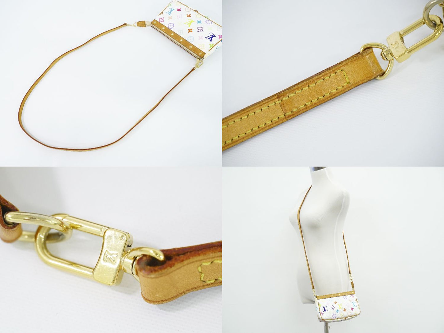 Louis Vuitton Lv Pochette Accessoire Monogram Shoulder Bag White