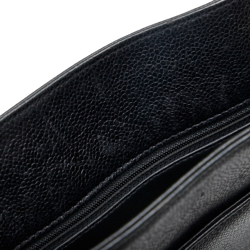 Chanel Deca Coco Mark Chain Tote Bag Shoulder Bag Black