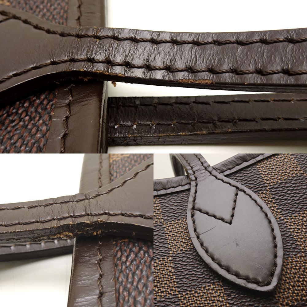 Louis Vuitton Damier Neverfull MM Ebene Tote Bag Brown
