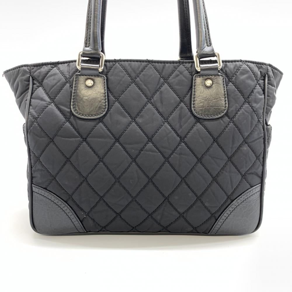 Chanel Tote Bag Cocomark Nylon Leather Quilting Black