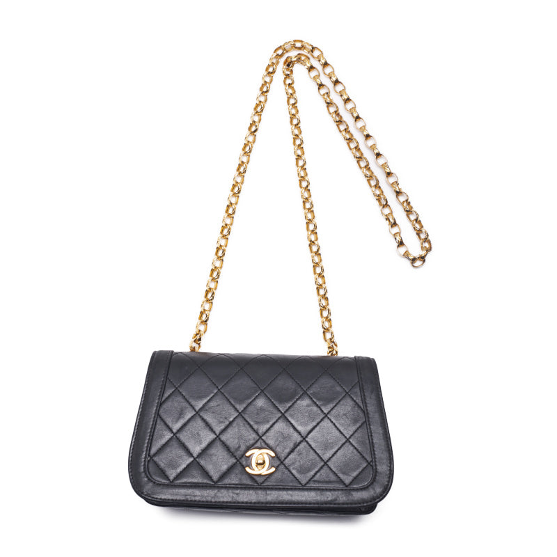Chanel Matelass Chain Lambskin Gold Hardware Mini Shoulder Bag Black