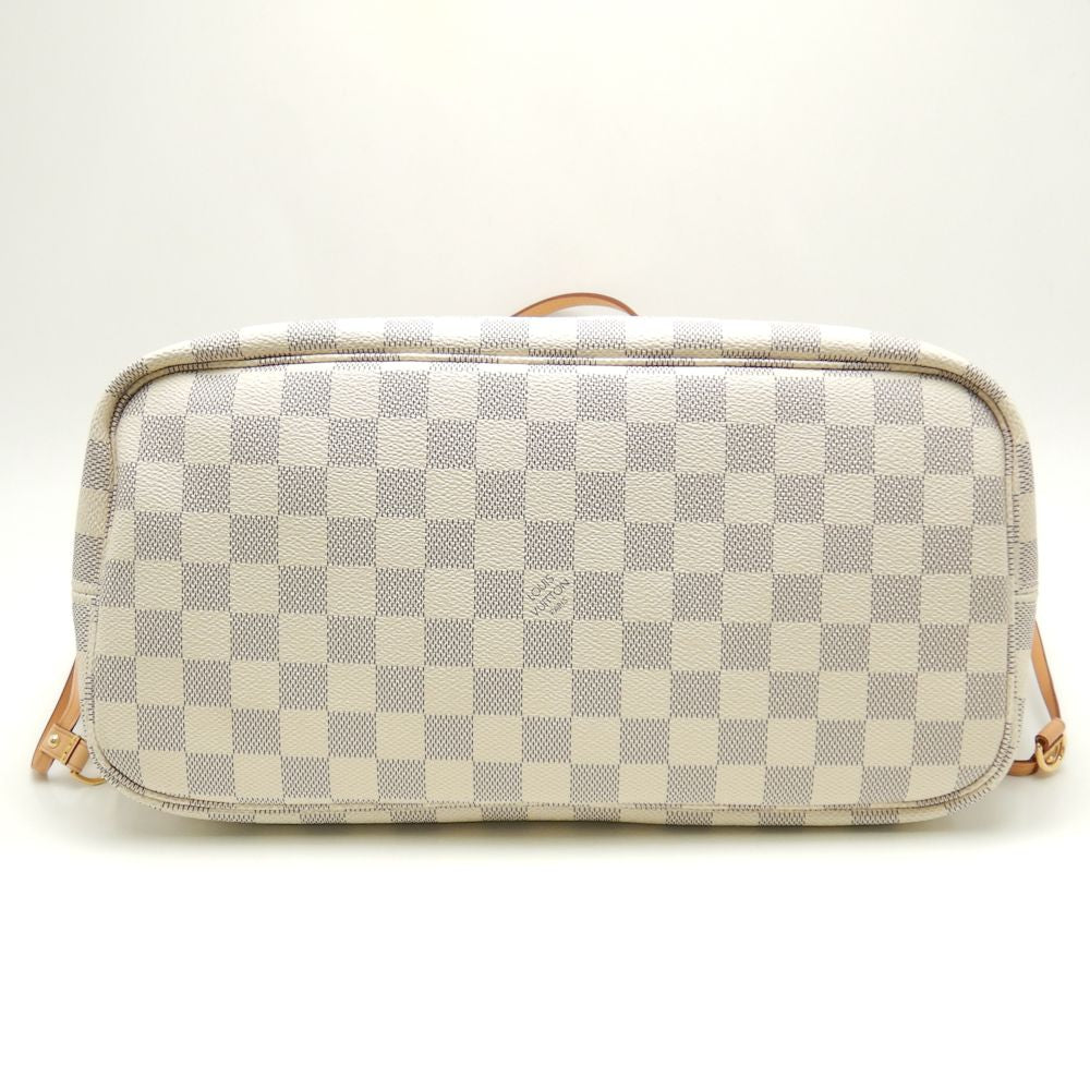 Louis Vuitton Damier Azur Neverfull MM Rose Ballerine Tote Bag