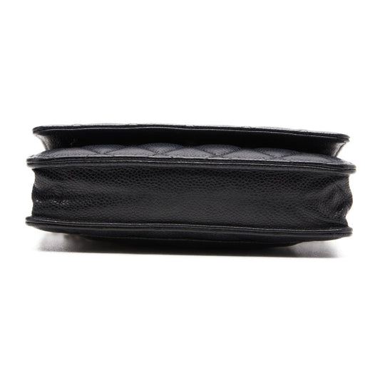 Chanel Coco Mark Chain Wallet Dark Navy Black