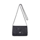 Chanel Floral Pattern Chain Wallet Leather Black