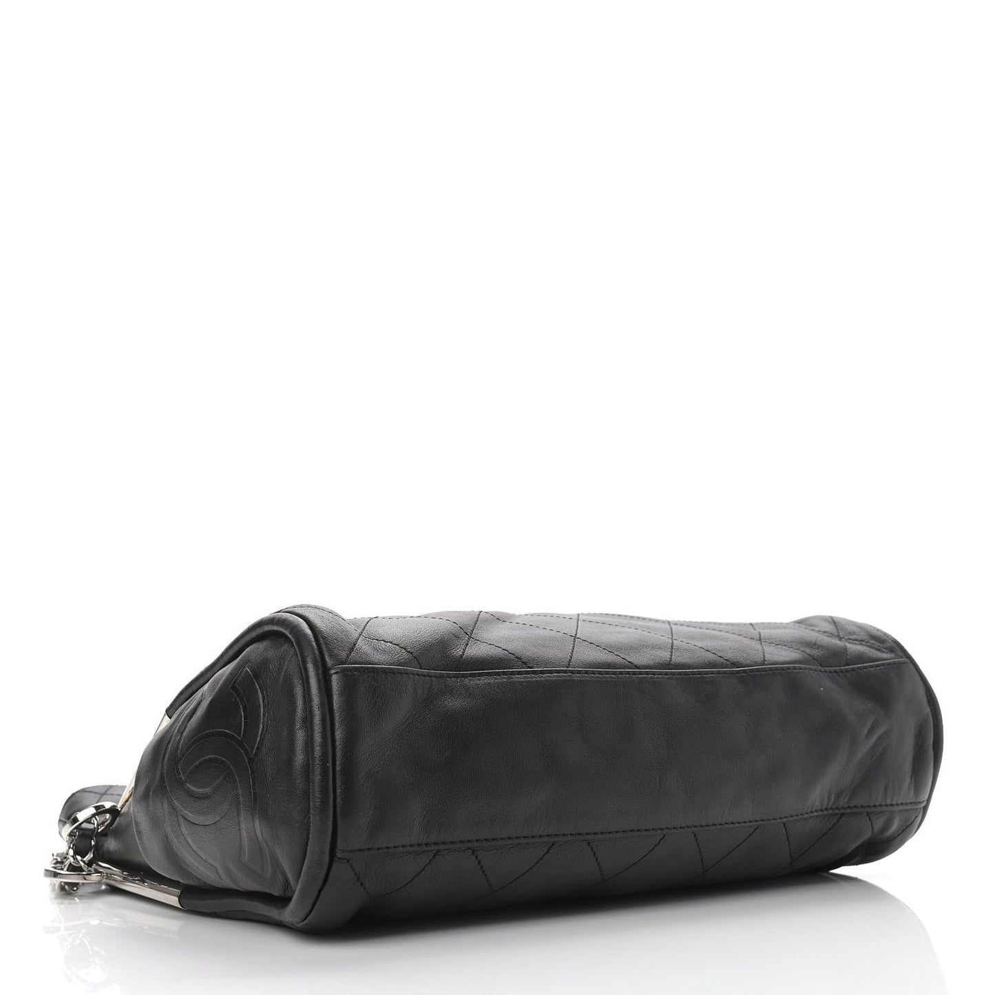 Lambskin Stitched Medium Ultimate Soft Tote Black