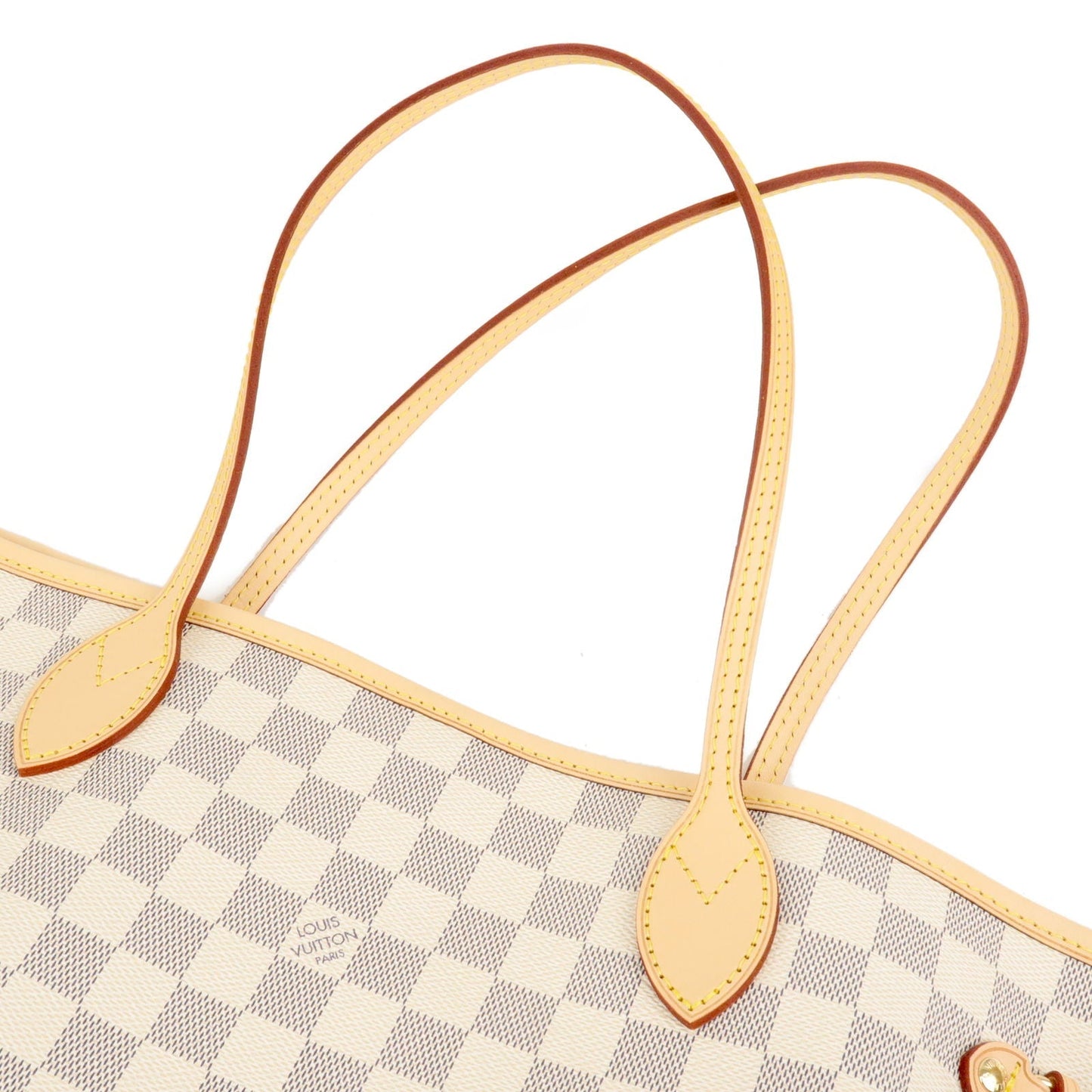 Louis Vuitton Damier Azur Neverfull MM Tote Bag Rose Ballerine