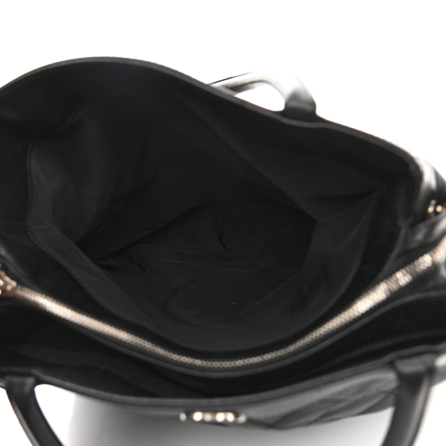 Lambskin Quilted Shopping Tote Black