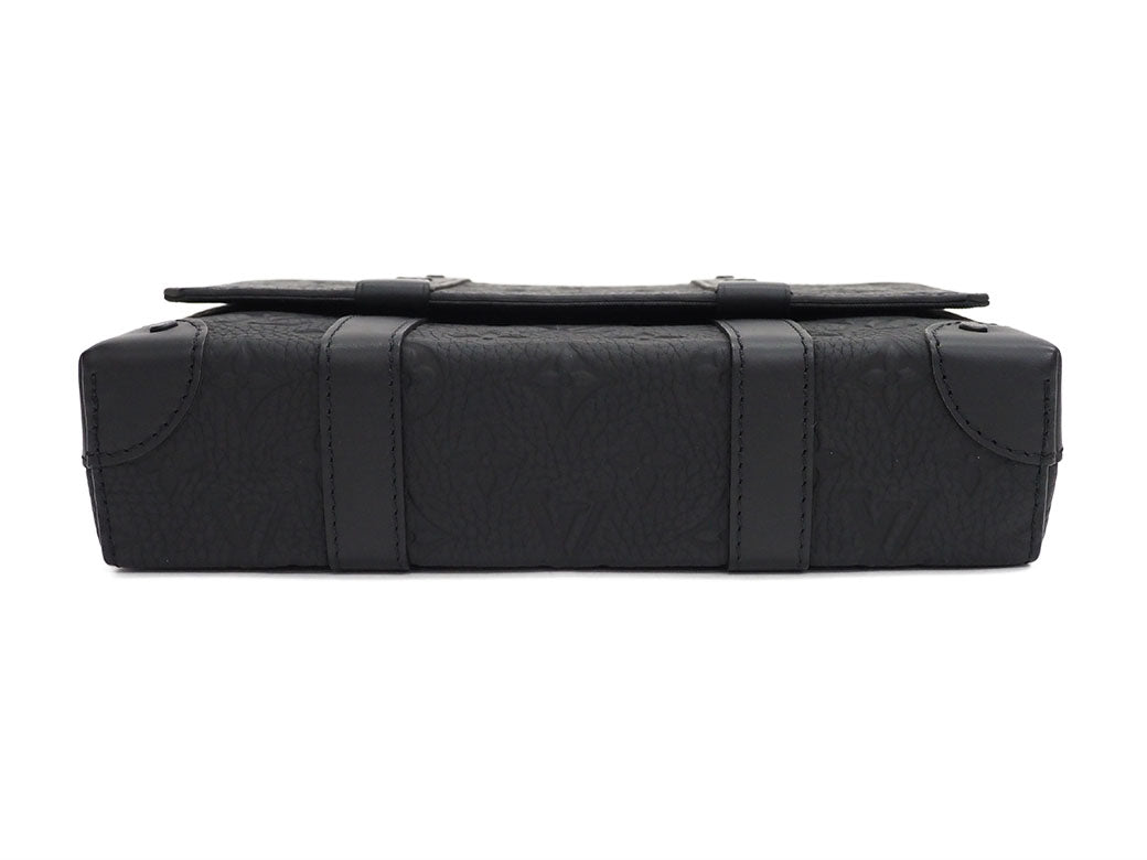 Louis Vuitton Trunk Messenger PM Taurillon Monogram Shoulder Bag Black