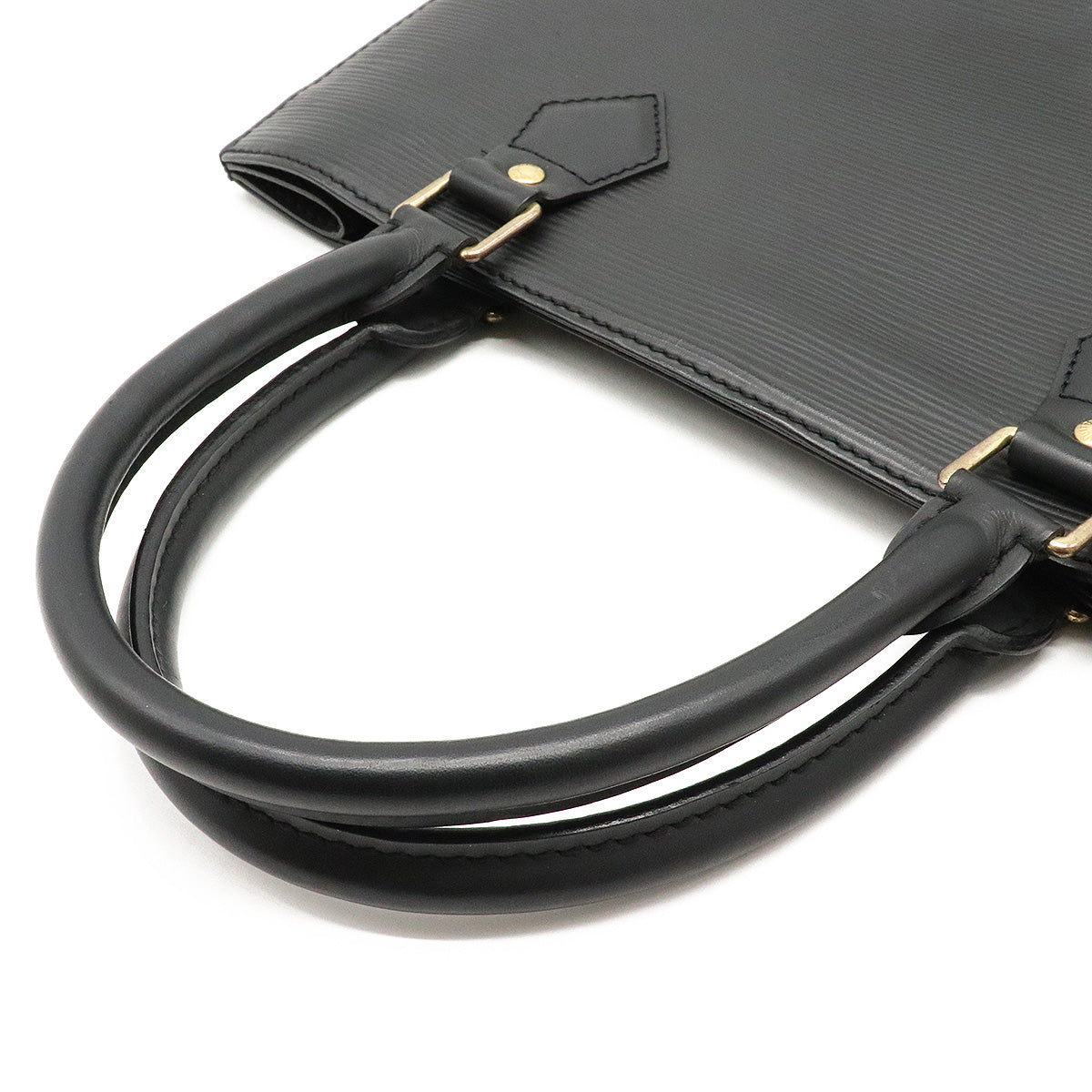 Louis Vuitton Epi Sac Plat PM Tote Bag Empreinte Leather Black
