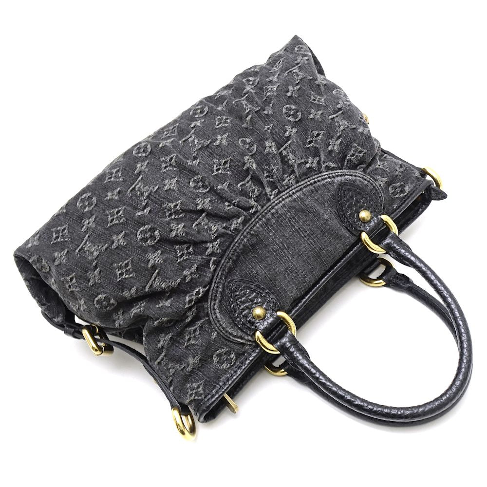 Louis Vuitton Monogram Denim Neo Cabby MM Noir Shoulder Bag Black