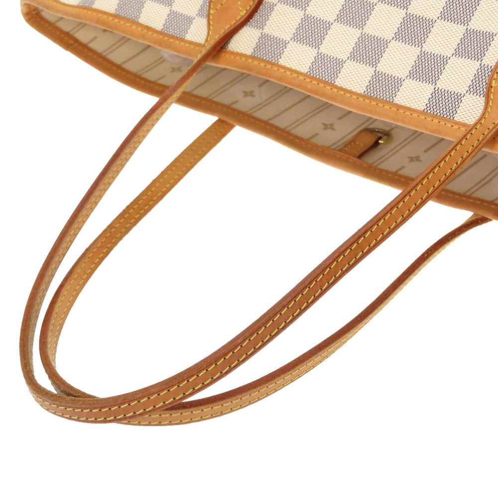 Louis Vuitton Damier Azur Neverfull MM Tote Bag white
