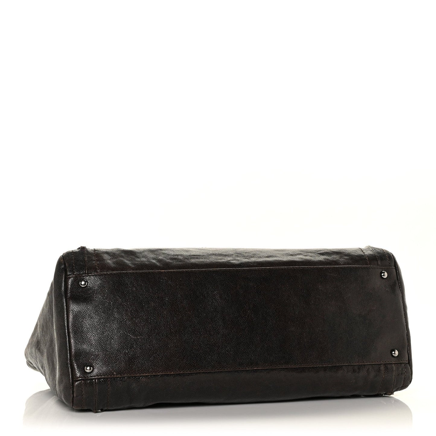Glazed Caviar East West Modern Chain Tote Brown