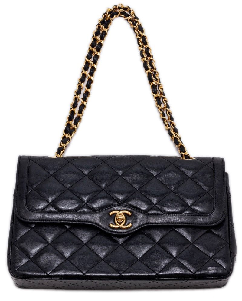 Chanel Matelasse Double Flap Chain Lambskin Black