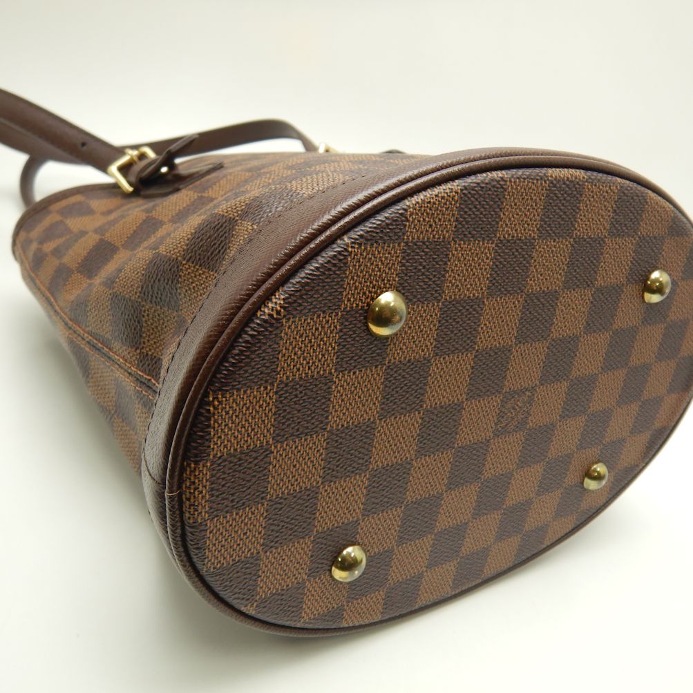 Louis Vuitton Damier Marais Ebene Shoulder Bag Brown
