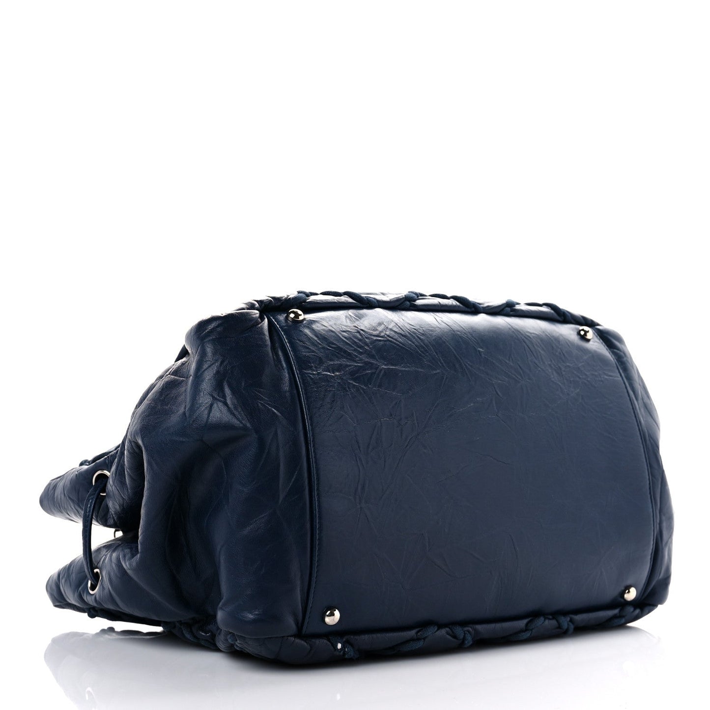 Calfskin Ultra Stitch Tote Navy Blue