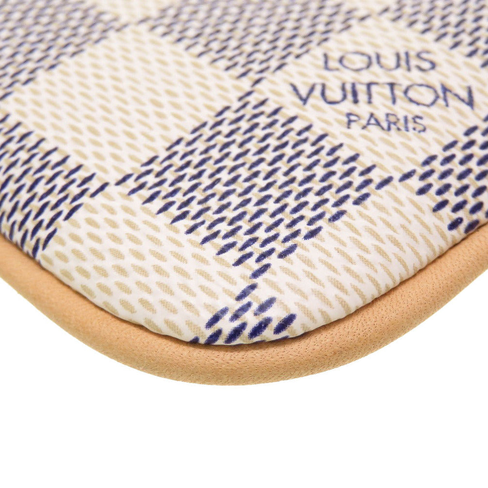 Louis Vuitton Damier Azur Pochette Mila MM Accessory Pouch white