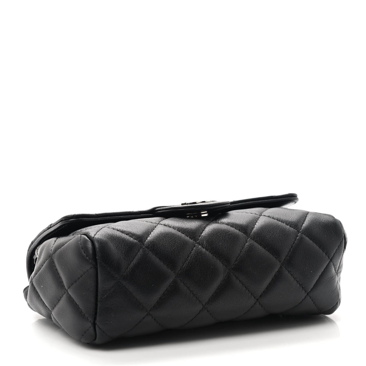 Lambskin Quilted Flap Cosmetic Case Black